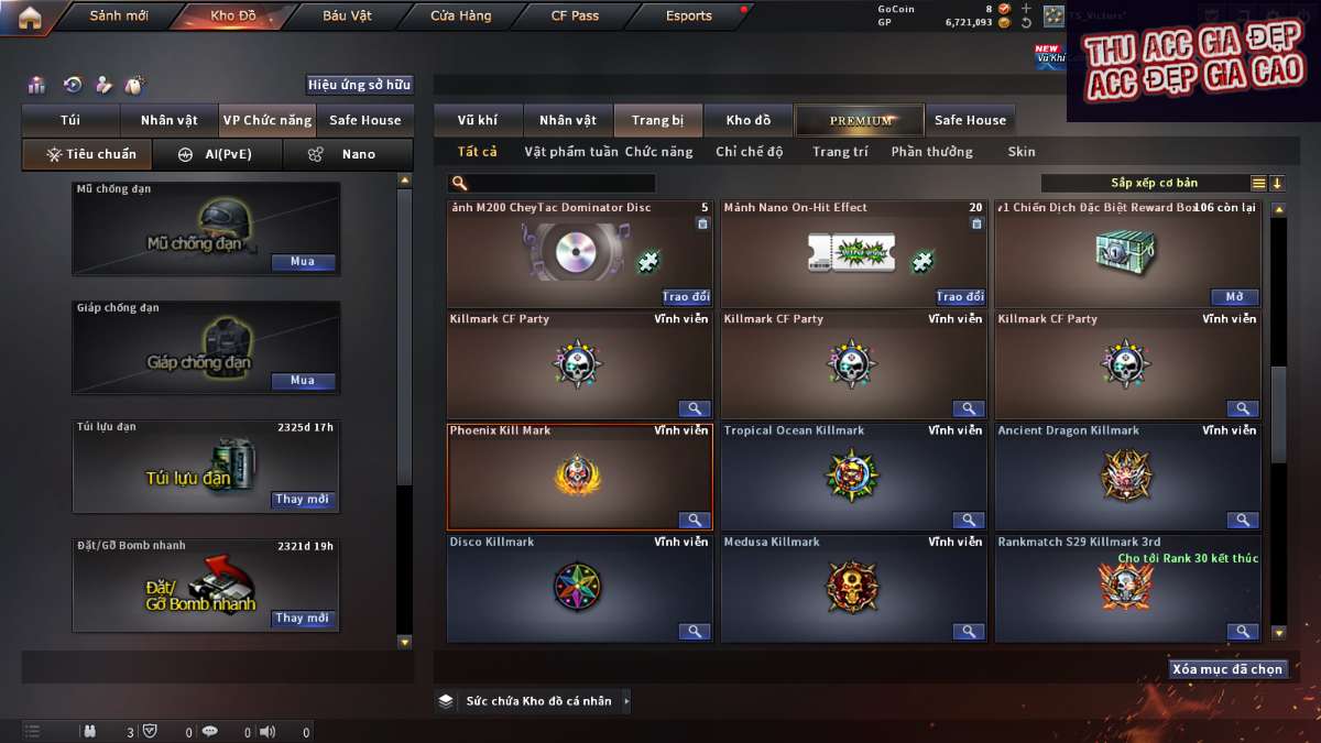 shop acc cf uy tin gia re